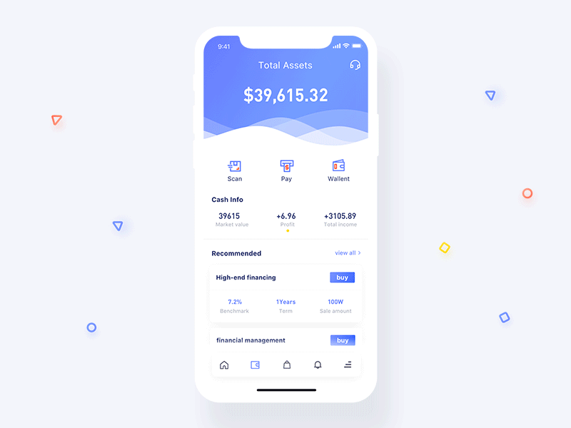 Animation in finance mobile app